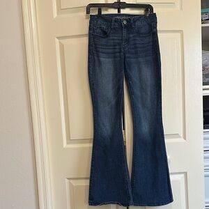 American Eagle Women's High Rise Artist Blue Flared Jeans